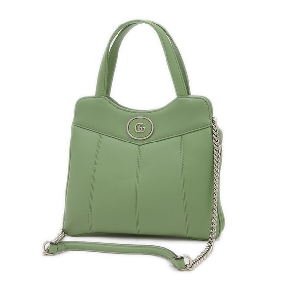GUCCI Green Leather Tote Bag - Picture 1 of 7